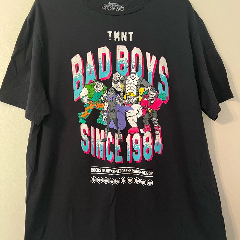 Mens X-Large TMNT Black T-shirts Retro Look Bad Boys Guys Since 1984 Shredder